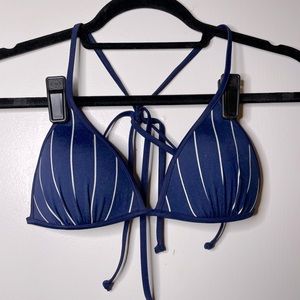 H&M blue pin stripe Swim top